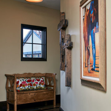 Rustic Hallway with Southwestern Art and Craftwork