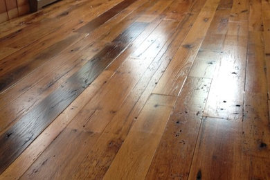 Saco, Maine Residence Antique, Reclaimed Oak Wood Flooring - Before and After