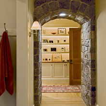 adding stone accents to a doorway