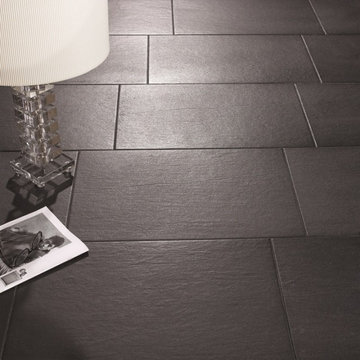 Slate Effect Floor Tiles - Black - Direct Tile Warehouse