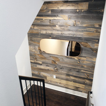Sneak Peek: Reclaimed Accent Wall with Rose Gold Mirror