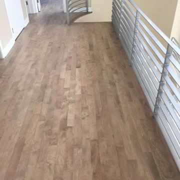 Solid Maple Strip Flooring Refinished with Grey Stain
