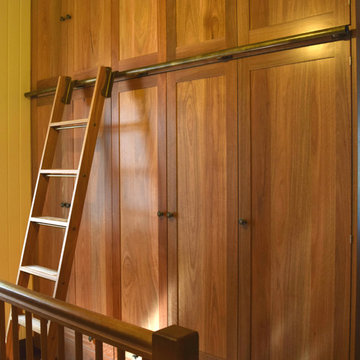 Spotted gum cupboards with ladder