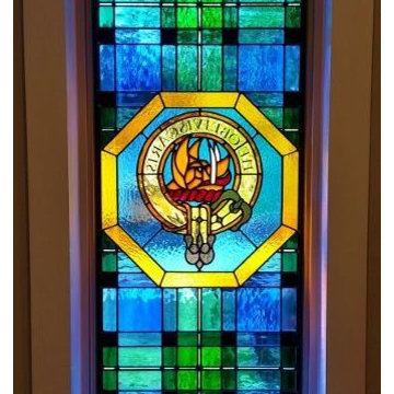 Stained Glass Window with Family Crest Design