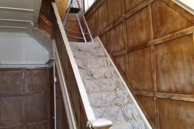 Staircase decorated in Benton Newcastle
