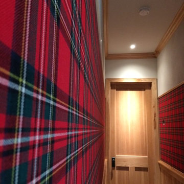 Stairway/Hallway - Red tartan fabric