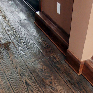 Stamped Concrete Resembles Real Wood Flooring