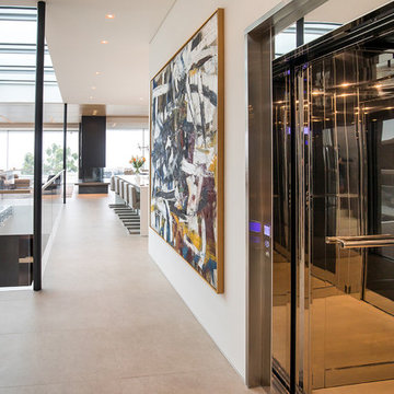 Trousdale Beverly Hills luxury home modern open plan interior & elevator