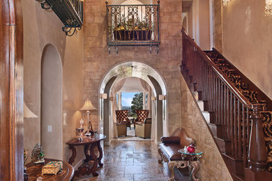 Inspiration for a mediterranean hallway remodel in Los Angeles