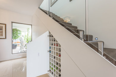 Inspiration for a medium sized contemporary staircase in Perth.