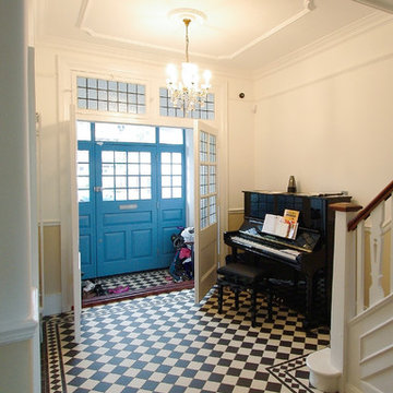 Victorian traditional tiled entrance hall