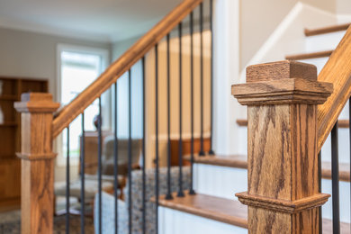 Example of a transitional staircase design in Raleigh