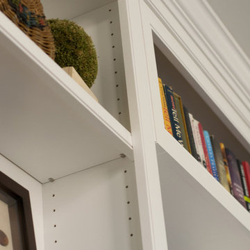White Bookshelf Built In. Adjustable shelving