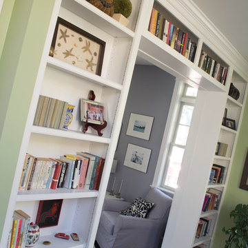 White Bookshelf Built In