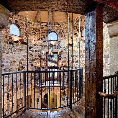 Inspiration for a mediterranean dark wood floor hallway remodel in San Francisco