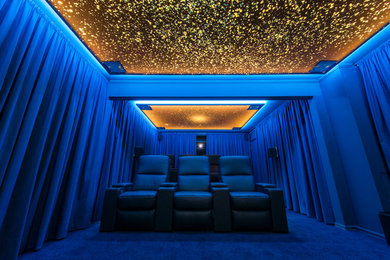Traditional enclosed home cinema in Cologne.