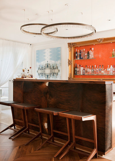 Transitional Home Bar by STUDIOMINT Architecture & Interiors