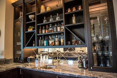 Inspiration for a transitional home bar remodel in Phoenix
