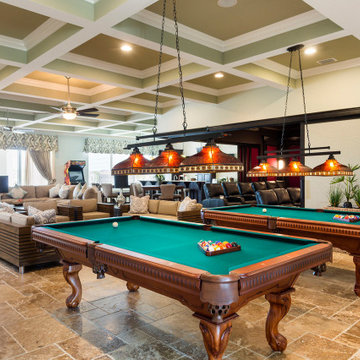Adult Game Room with Bar and retractable wall theater