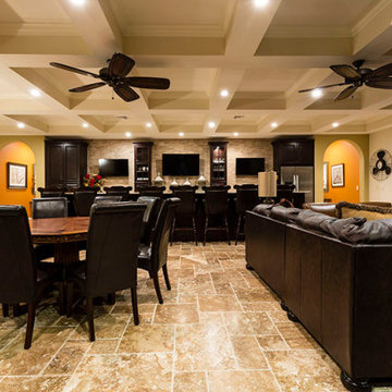 Adult Game Room with Bar and retractable wall theater