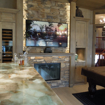 Bar and Game Room, Fireplace, TV