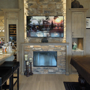 Bar and Game Room, Fireplace, TV