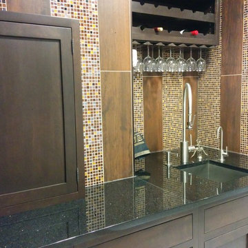 Bar with Wood tile and Glass Moasics