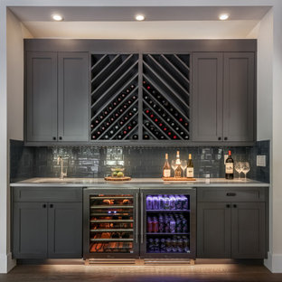 Home bar - transitional home bar idea in Seattle