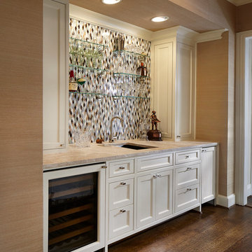 Bespoke Wet Bar with Unique Backsplash
