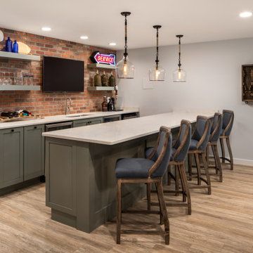 Brick Accents with Shuffleboard Basement