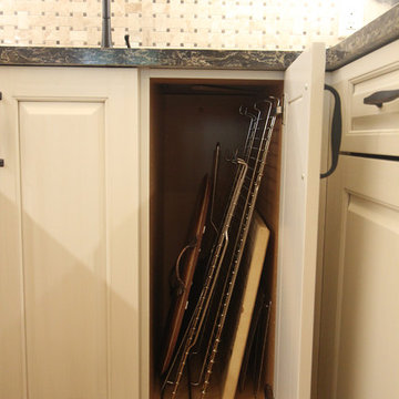 Butler's Pantry with Wet Bar and Light Up Bottle Shelf