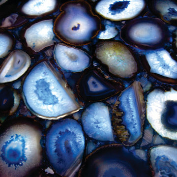 Caesarstone’s Concetto Collection Blue Agate backlit with SLABlite