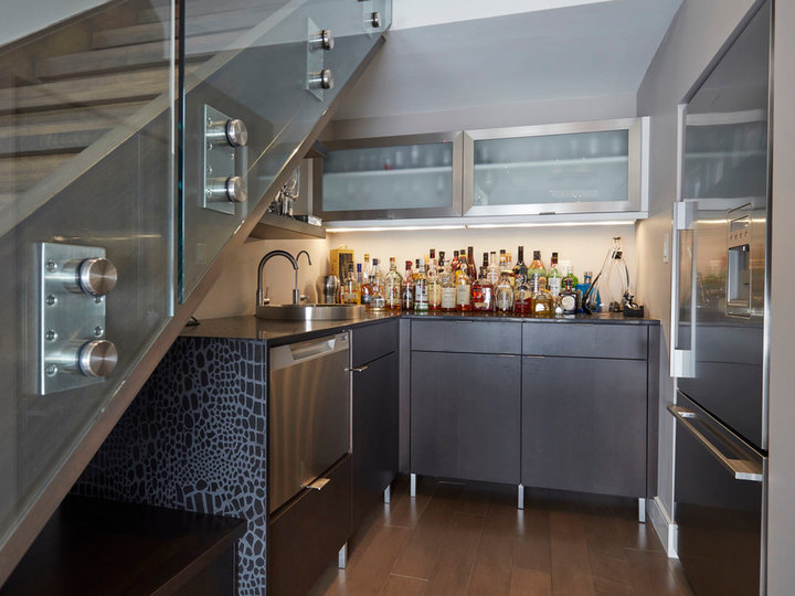 Contemporary Home Bar - Wet Bar