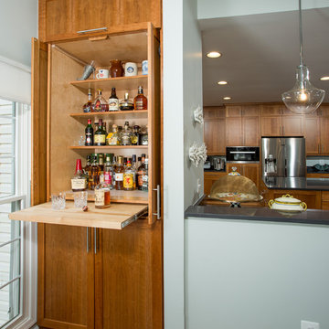 Cherry Cabinets with Timeless Grey Cambria: Kitchen Remodel