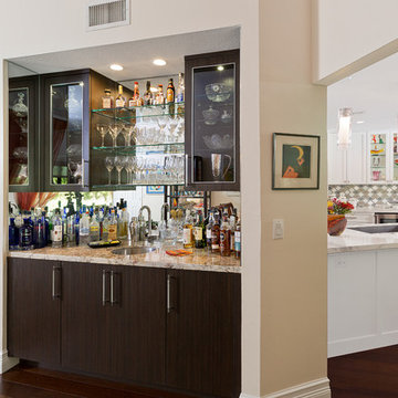 Colorful Contemporary Kitchen and Bar