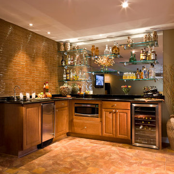 Contemporary Basement Bar