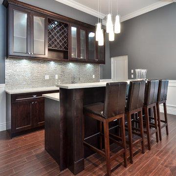 Contemporary home bar with shaker style cabinets Vancouver