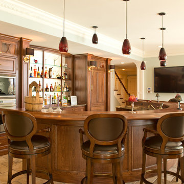 Curved family room bar