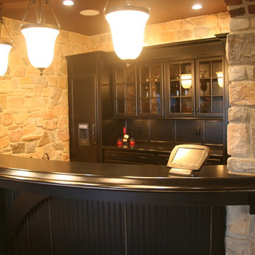 custom bar with stone