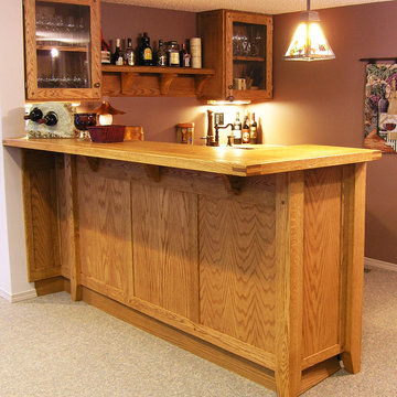 Custom Oak Basement Bar