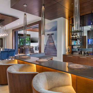 Dining and Bar in Contemporary Home for Entertaining