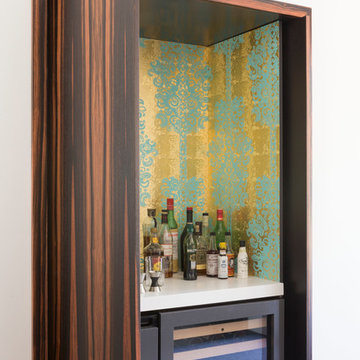 Eclectic Wallpapered Bar