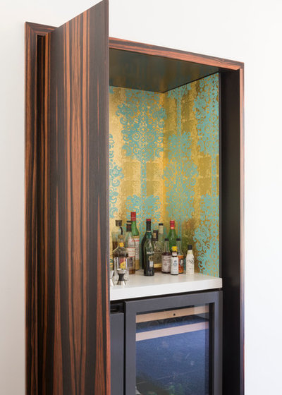 Contemporary Home Bar by Ann Lowengart Interiors