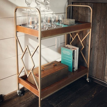 Every tiny house needs a tiny bar cart...and with wheels that lock. Perfect for