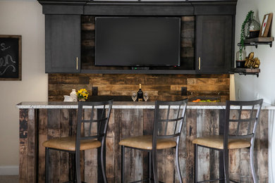 Inspiration for a transitional home bar remodel in Other