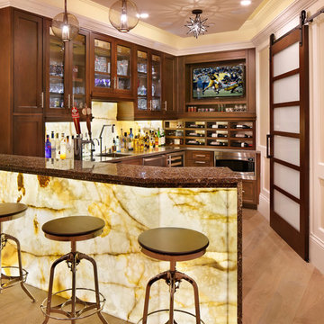 Family Room, Home Theater and Bar