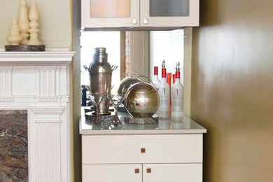Inspiration for a small contemporary home bar remodel in Boston