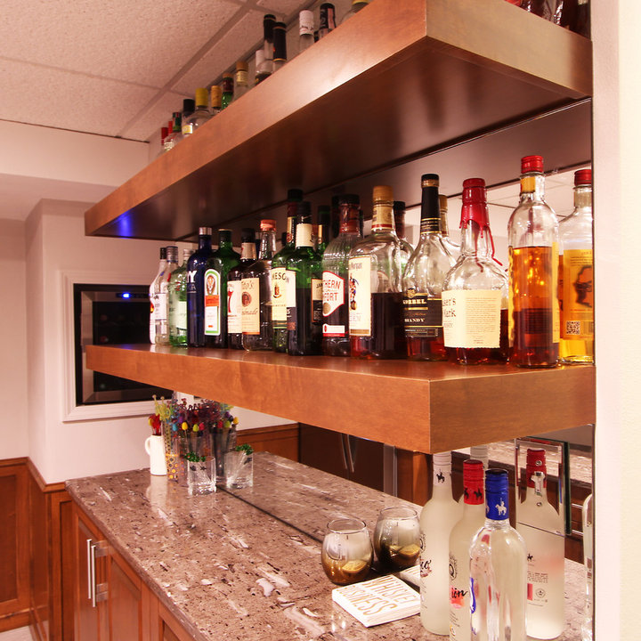 Backsplash Floating Shelves Wet Bar Photos & Ideas Houzz
