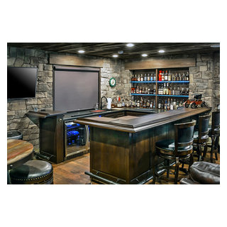 Garage to Ultimate Pub Conversion - Rustic - Home Bar - Other - by Medford  Remodeling | Houzz