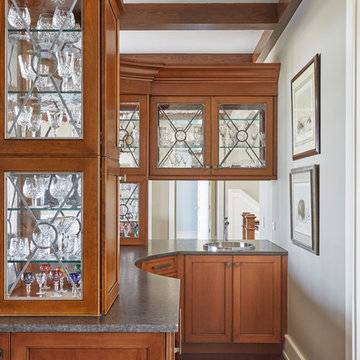 Glass Cabinetry with Leaded Glass Mullions